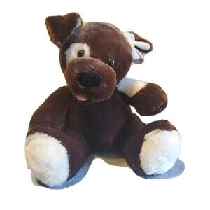 Plush Puppy Dog Build-A-Bear Stitting Stuffed Animal Tounge Out Patch Eye